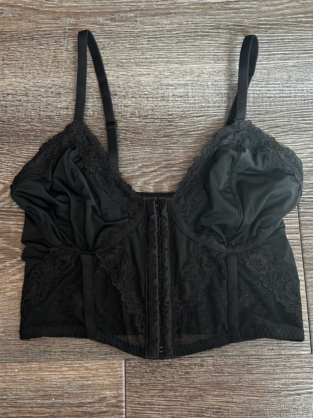 No Boundaries Black Lace Longline Bralette